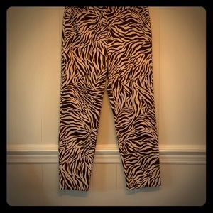 EUC-Brown & Beige Animal Print Straight Leg Pants